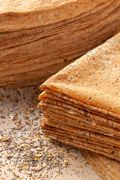 Lebanese Traditional Multicereal Saj Bread