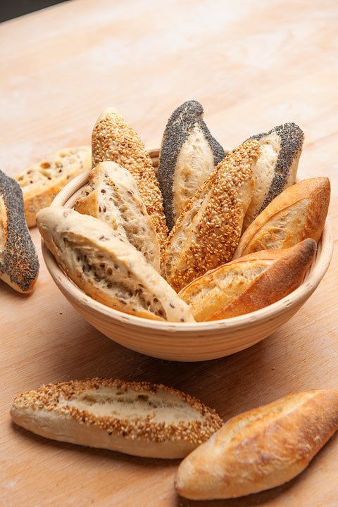 Pack of 2 Different Kinds Of Mini Artisan Sourdough Baguette - FROZEN - Pack of 24 pcs