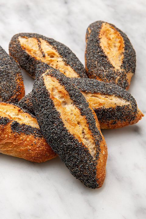 Mini Artisan Poppy Seed Sourdough Baguette - 1 pc