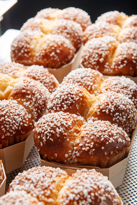 Plain Brioche with Pearl Sugar - BAKED - 300 Grs
