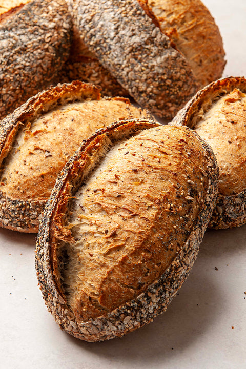 Gourmet 6-Cereal Artisan Sourdough (48 Hours) Sliced – FROZEN - 700g