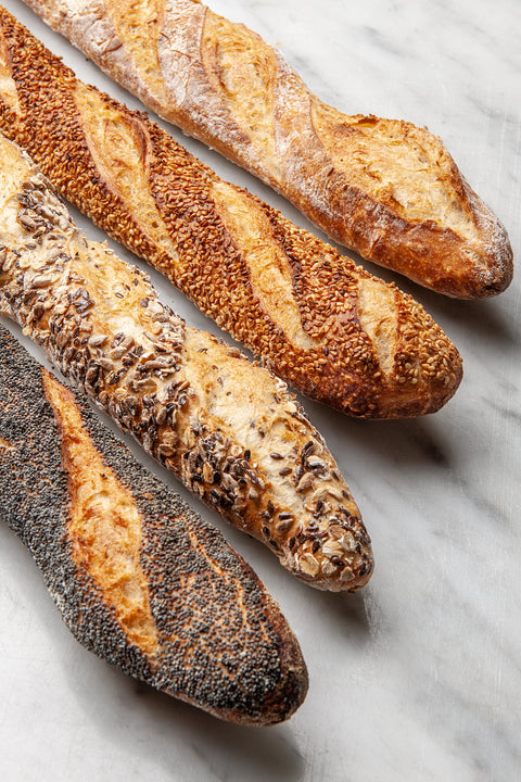 Pack of 4 Different Kinds Of Sourdough Baguette - FROZEN - Pack of 4 pcs